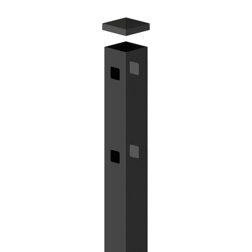 Barrette Outdoor Living 2-1/2 in. 2-1/2 in. 7-1/3 ft. Aluminum Fence Line Post (4)