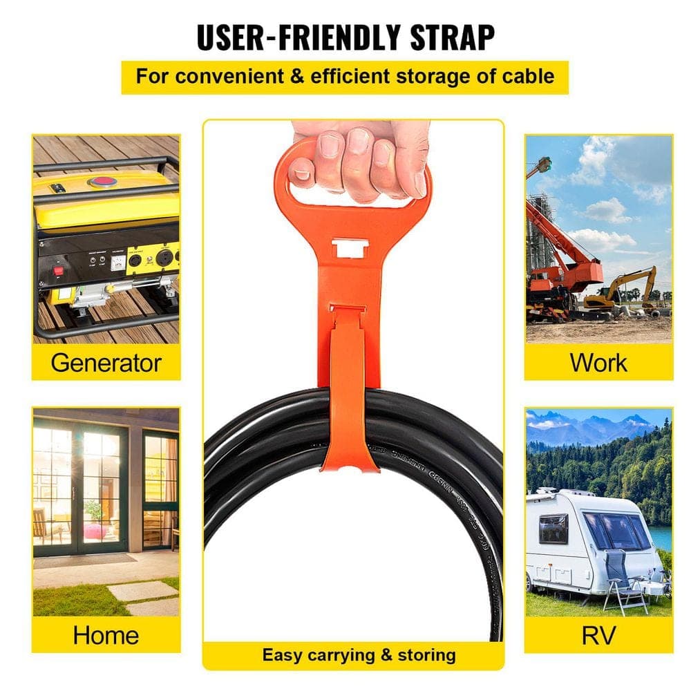 SKYSHALO Welder Extension Cord 50 ft. 8 / 3 250-Volt Indoor / Outdoor Braided Extension Cord 40Amp Black MIG Lincoln, Plasma, TIG (3)