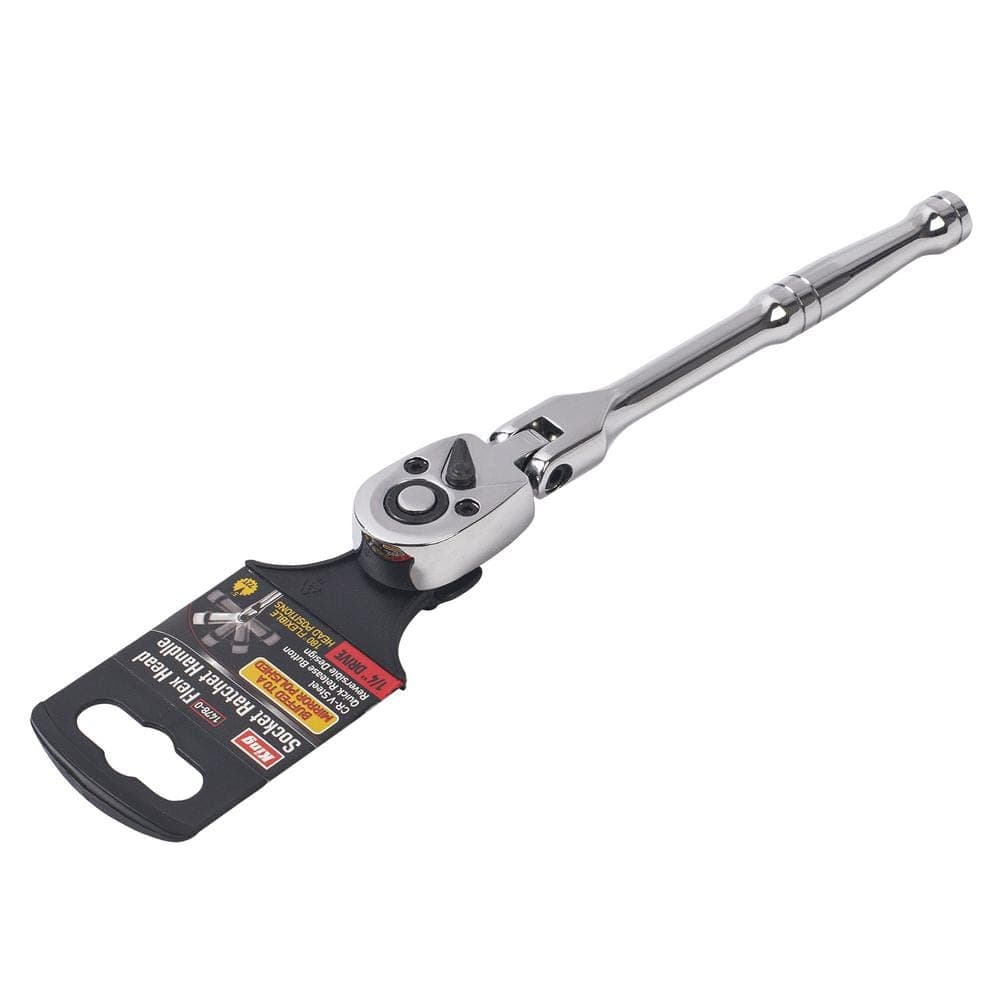 KING 1/4 in. DR Flex Head Socket Ratchet Handle, CR-V (2)
