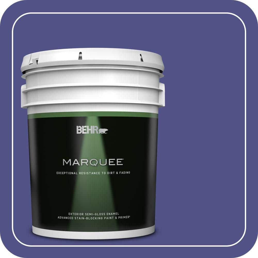 BEHR MARQUEE 5 gal. #P550-7 Purple Prince Semi-Gloss Enamel Exterior Paint & Primer
