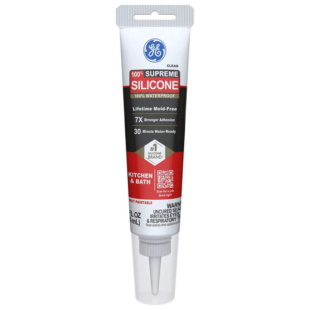 GE Supreme Silicone Caulk 2.8 oz. K&B Sealant Clear (2)