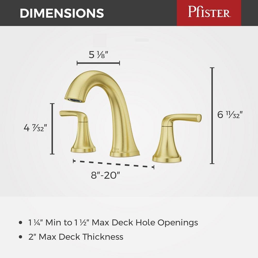 Pfister Ladera 8 in. Widespread Double Handle Bathroom Faucet in Brushed Gold (4)