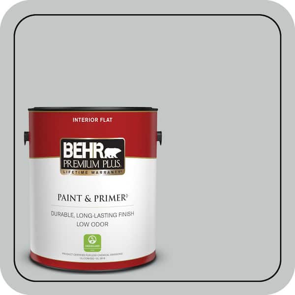 BEHR PREMIUM PLUS 1 gal. #N450-2 Zero Gravity Flat Low Odor Interior Paint & Primer (2)