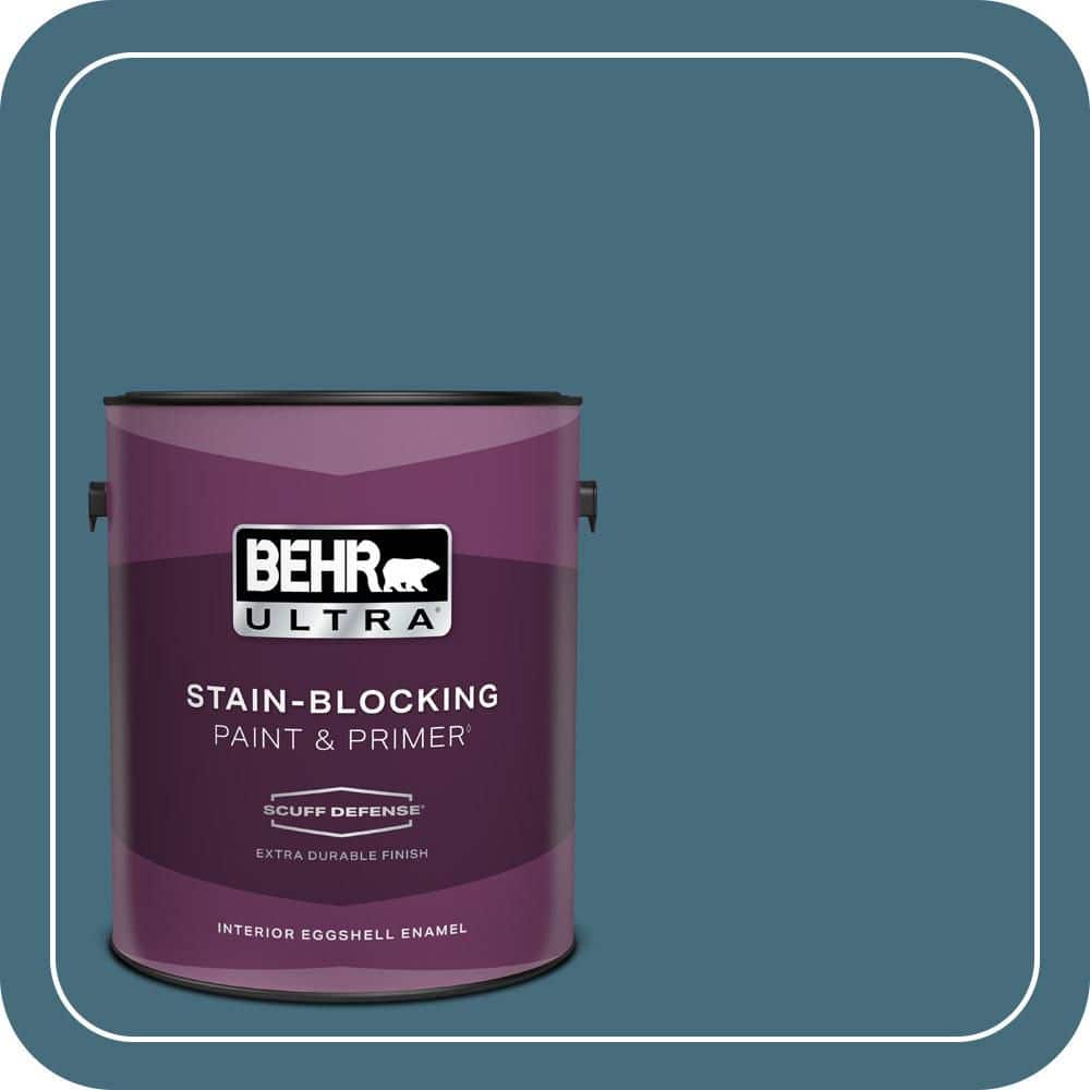 BEHR ULTRA 1 gal. #S480-6 Poseidon Extra Durable Eggshell Enamel Interior Paint & Primer