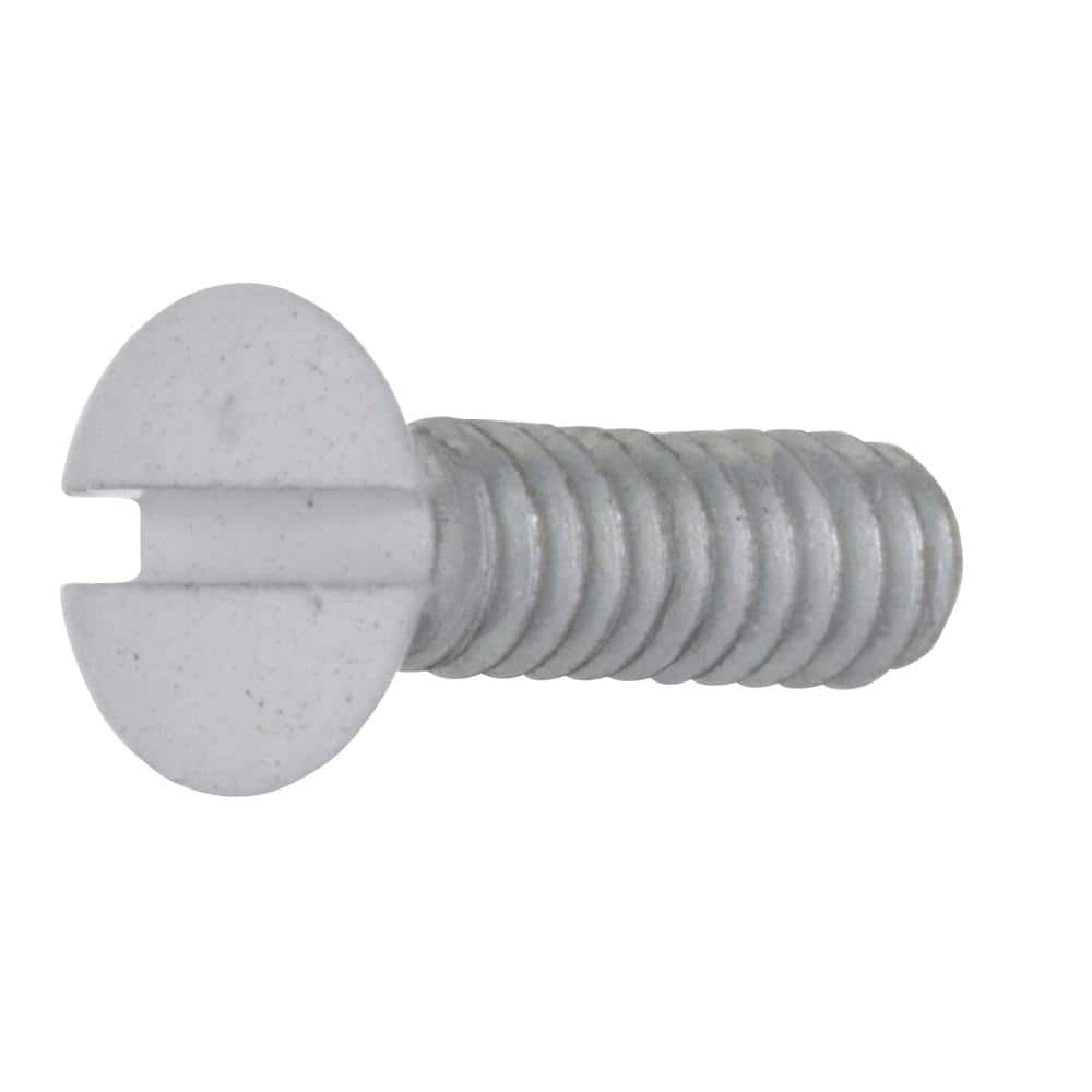 Everbilt #6-32 tpi x 1/2 in. White Oval-Head Slotted Drive Switch Plate Screw (25-Piece) (3)