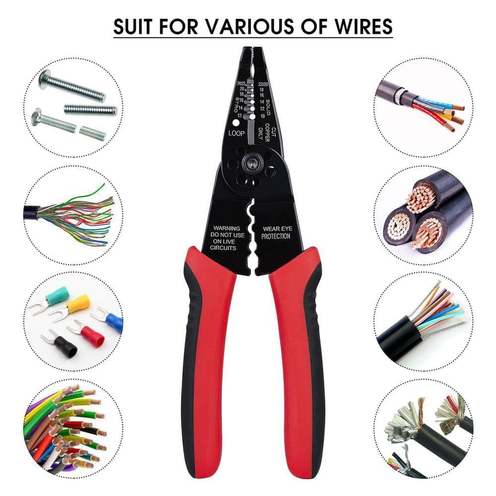 phyfalip 8 in. Wire Stripper/wire crimping tool Wire Cutter Wire Crimper Cable Stripper Wiring Tools and Multi-Function Hand Tool (3)