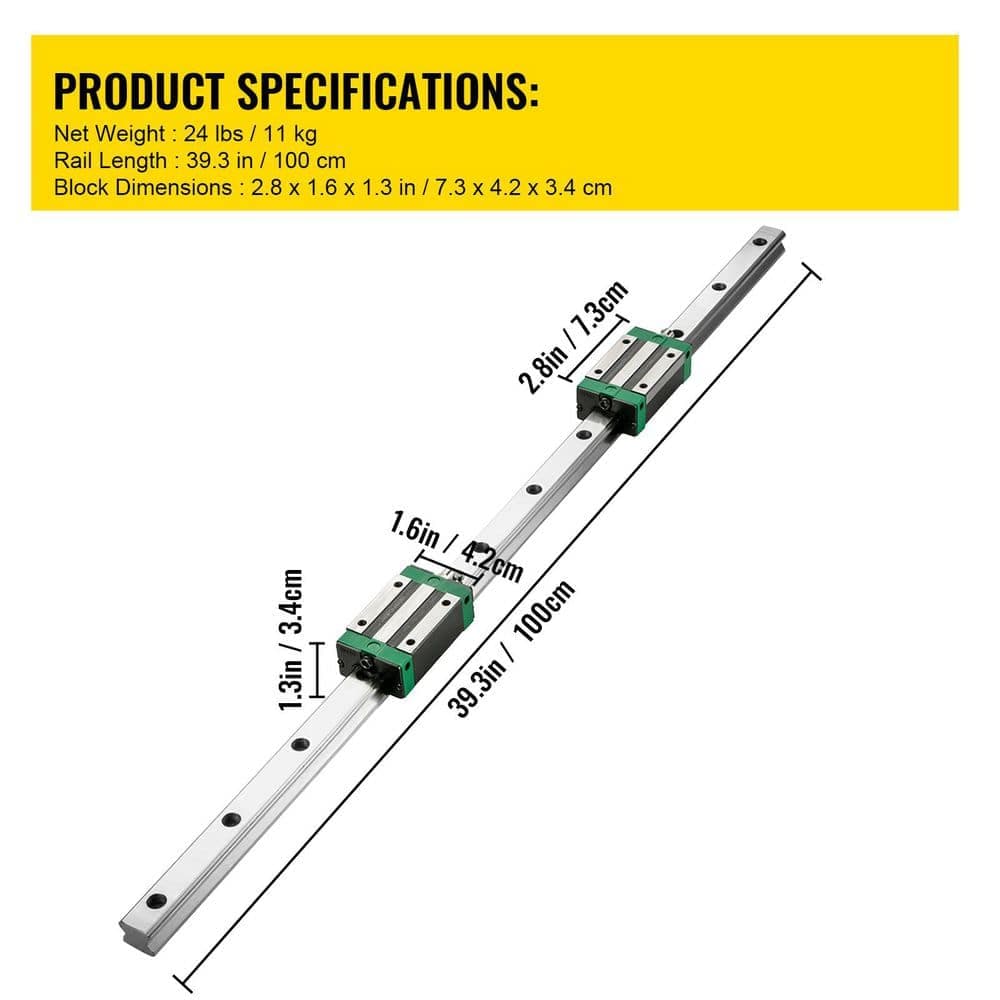 SKYSHALO Linear Guide Rail, 2PCS HGR20-1000mm Linear Slide Rail Plus 1-Pack RM1605-1000mm Ballscrew with BF12/BK12 Kit, Coupling (3)