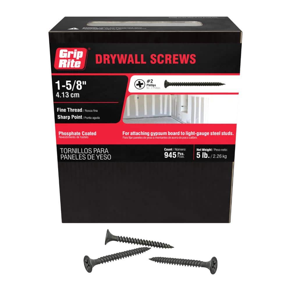 Grip-Rite #6 . Phillips Bugle Head Fine Thread Drywall Screws ( /Bucket, 1-Pallet/48-Buckets)