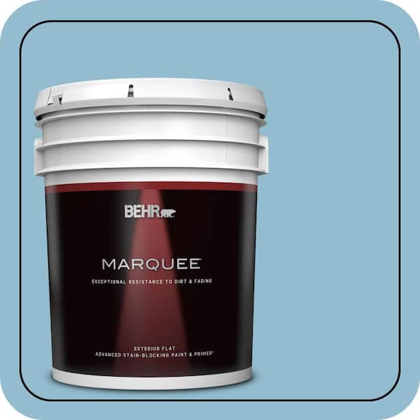BEHR MARQUEE 5 gal. #S490-3 Reef Blue Flat Exterior Paint & Primer (2)