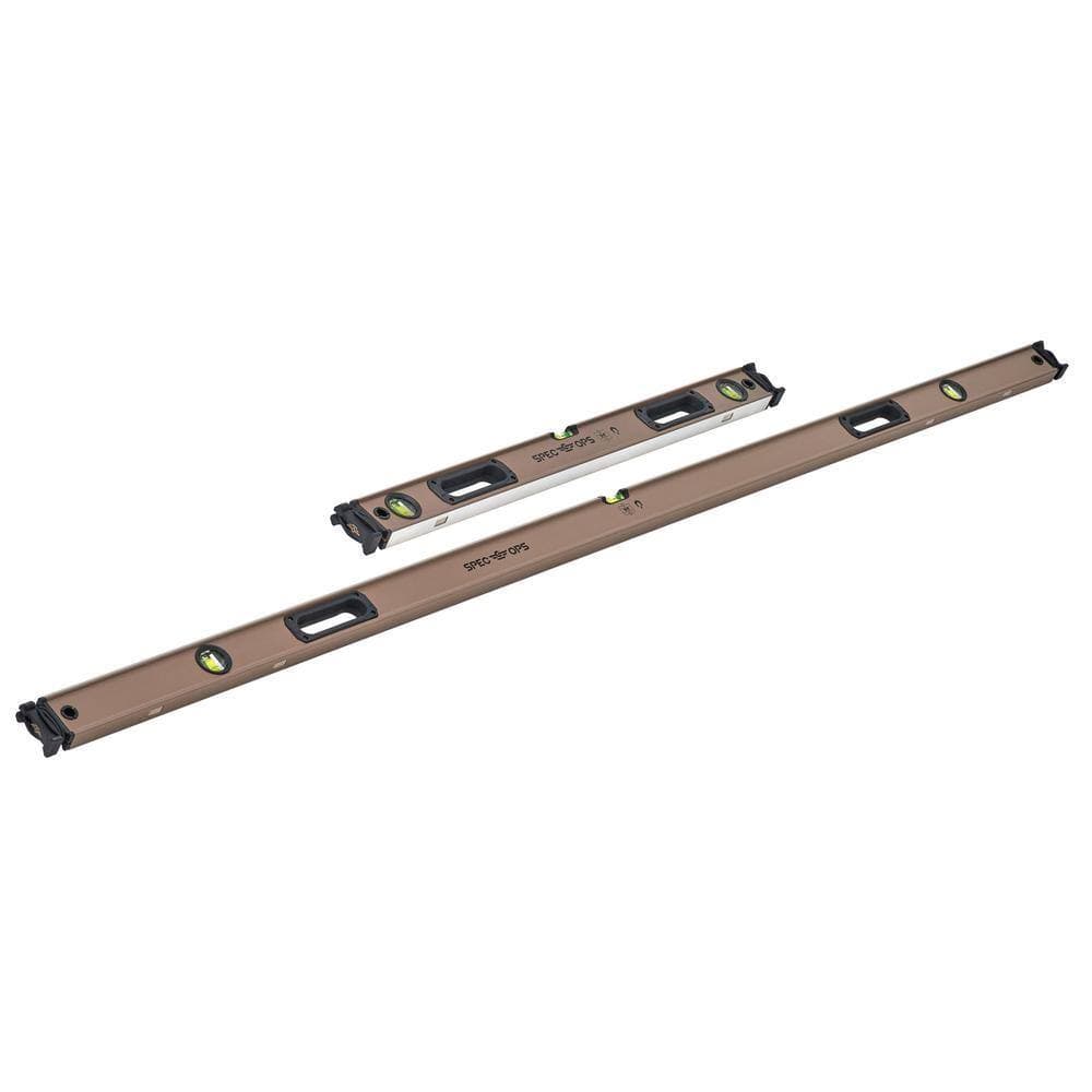 SPEC OPS 32 in. and 78 in. Magnetic Box Beam Level Jamb Set, Tourniquet Bungee System, 33% Larger Block Vials, Aluminum (2)