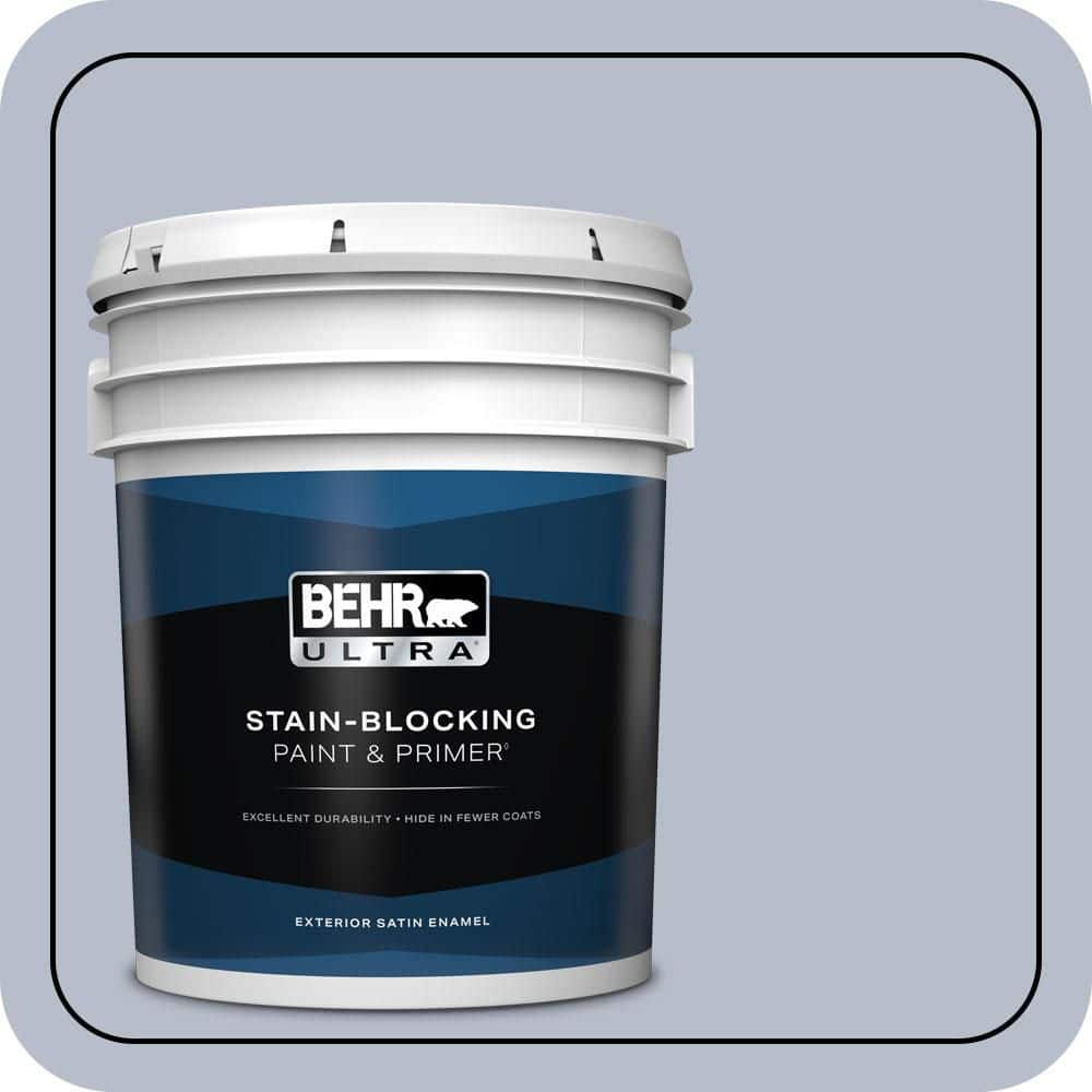 BEHR ULTRA 5 gal. #610F-4 Silver Service Satin Enamel Exterior Paint & Primer