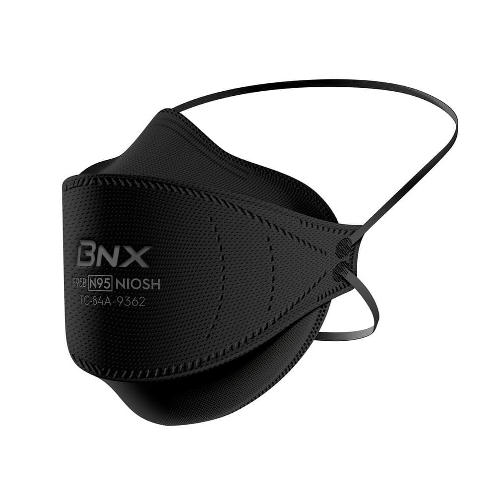 BNX N95 F95 Protective Face Mask, Particulate Respirator, NIOSH Approval Tri-Fold Cup/Fish Style in Black (50-Pack) (1)
