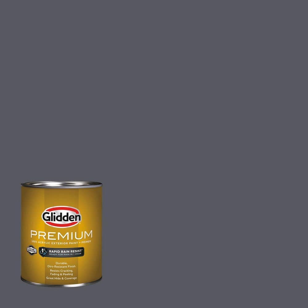 Glidden Premium 1 qt. PPG1013-6 Gray Flannel Semi-Gloss Exterior Latex Paint