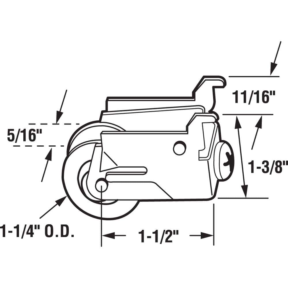 Prime-Line 1-1/4 in. Nylon Ball Bearing Sliding Door Roller Assembly, Premiere (2)