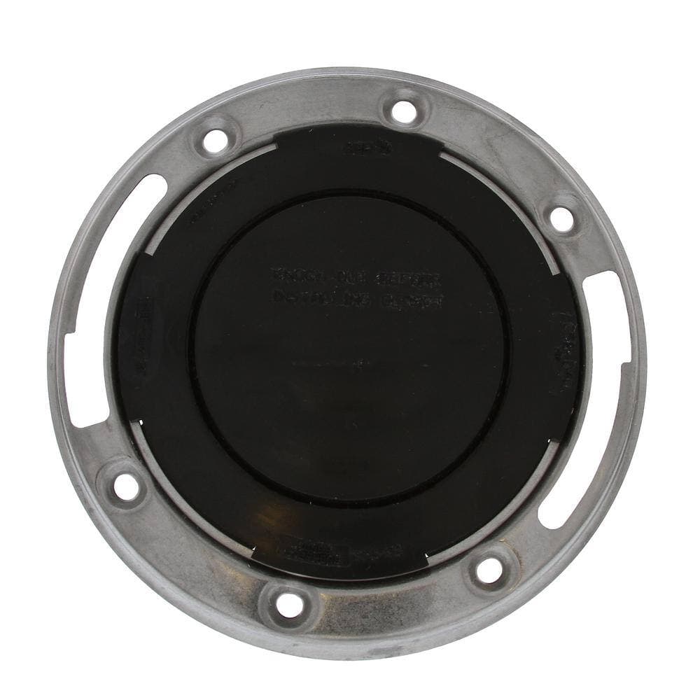 JONES STEPHENS 7 in. O.D. Plumbfit ABS Closet (Toilet) Flange with Stainless Steel Ring and Knockout, Fits Over 4 in. Sch. 40 DWV Pipe (2)