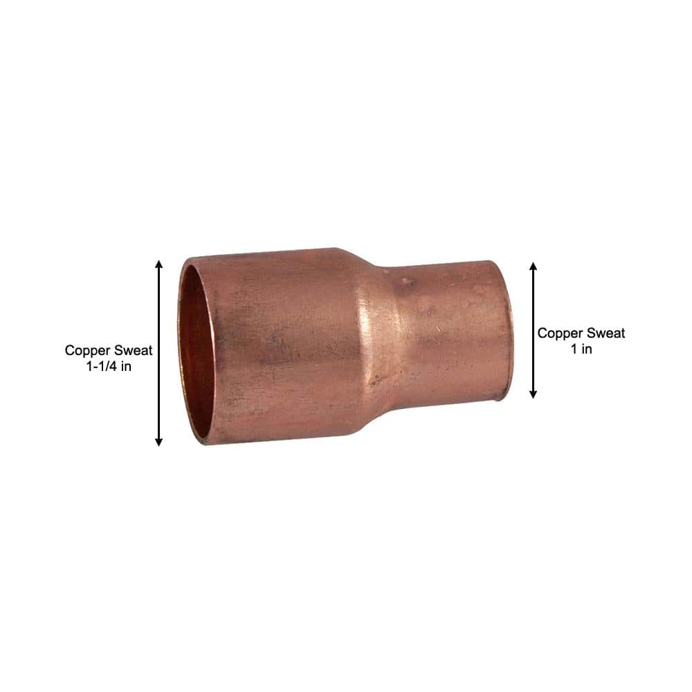 Everbilt 1-1/4 in. x 1 in. Copper Pressure Cup x Cup Reducing Coupling W/Dimple Stop Fitting (4)