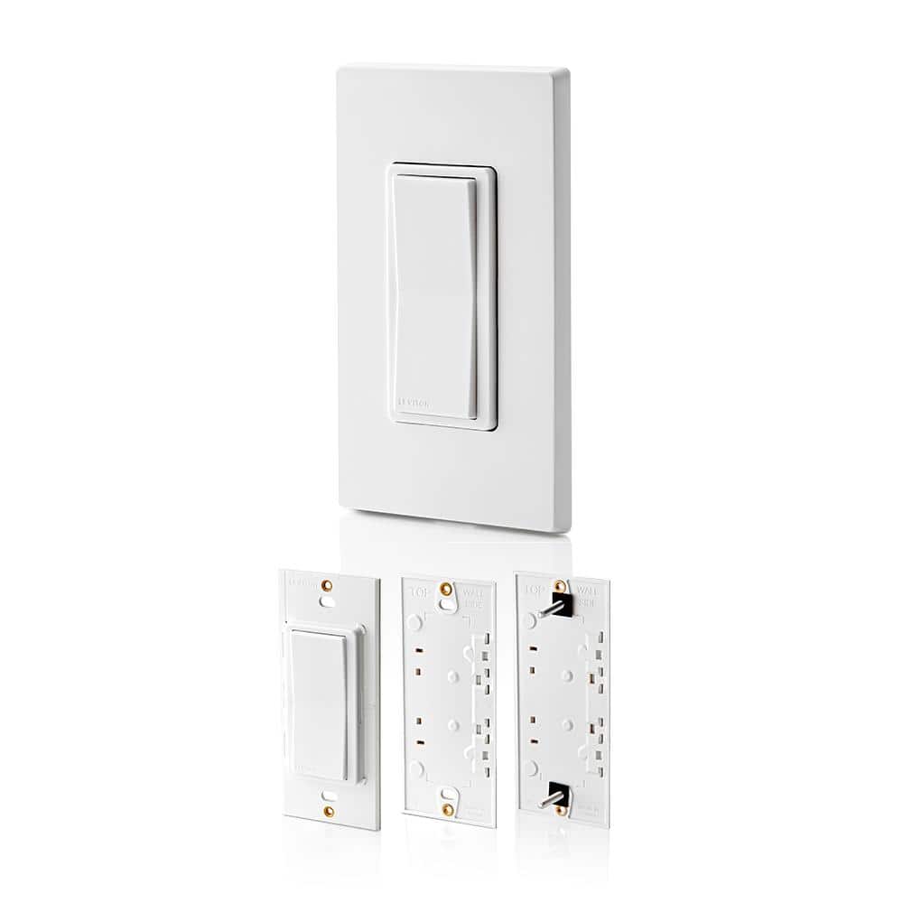 Leviton Decora Smart Anywhere Wire-Free 3-Way Switch Companion Light Switch for Decora Smart Wi-Fi Devices, White, DAWSC-1RW (3)