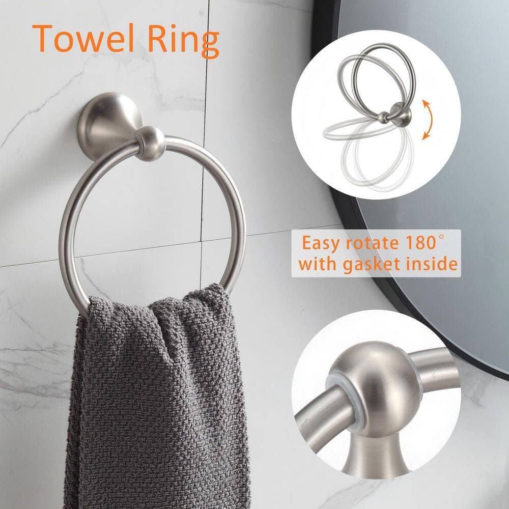 Wudkey 4-Piece Bathroom Hardware Set with Adjustable Expandable Towel Bar Wall Mounted Fittings for Bathroom (3)