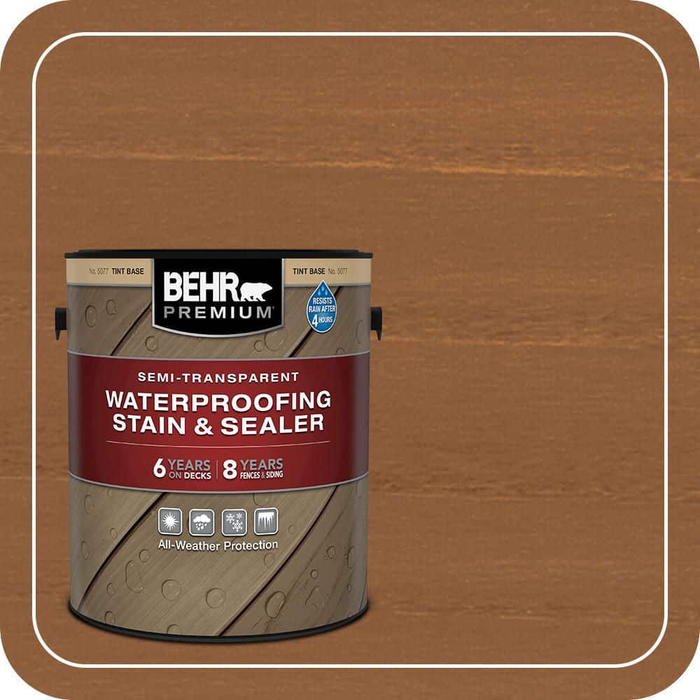 BEHR PREMIUM 1 gal. #ST-147 Castle Gray Semi-Transparent Waterproofing Exterior Wood Stain and Sealer (1)