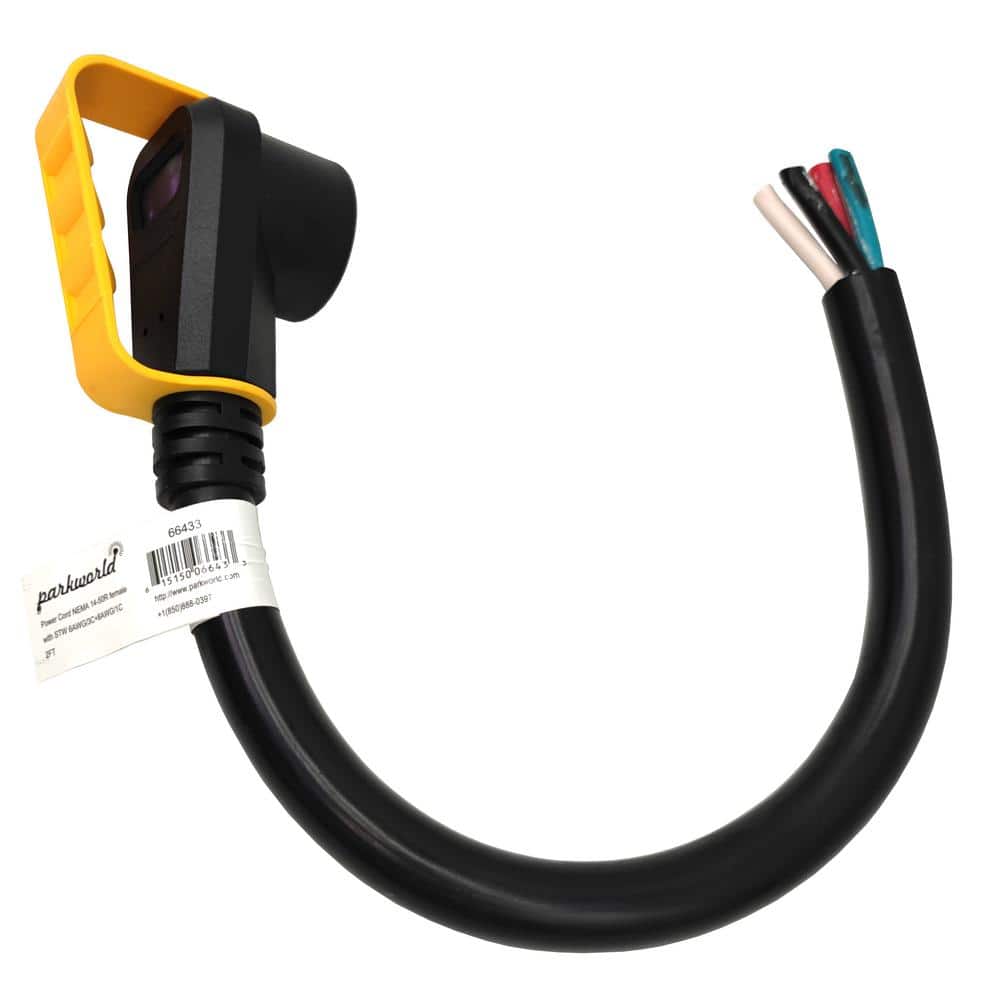 parkworld 2 ft. 6/3 Plus 8/1 50 Amp 125/250-Volt NEMA 14-50R Female Connector to 4-Wires Replacement Power Cord with Handle, Black (3)