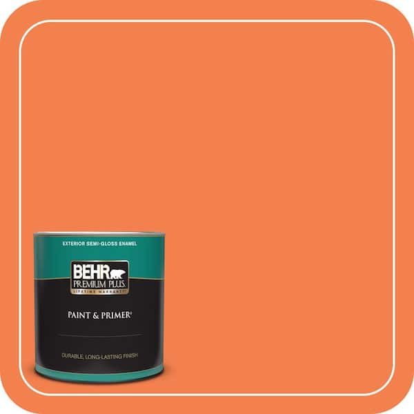BEHR PREMIUM PLUS #220B-6 Harvest Pumpkin Enamel Interior/Exterior Paint & Primer Color Sample (3)
