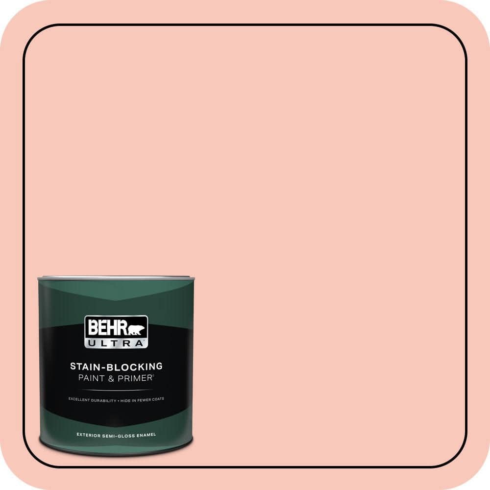 BEHR ULTRA 1 qt. #P180-2 Sherbet Fruit Semi-Gloss Enamel Exterior Paint & Primer