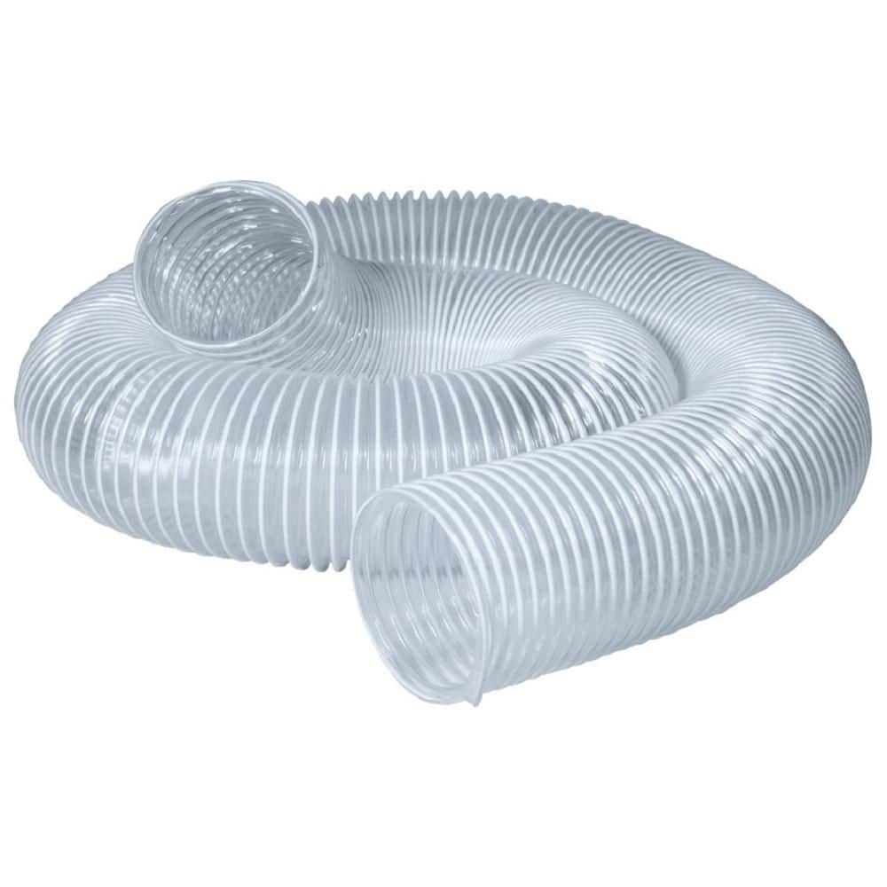 ‎POWERTEC 3 in. x 10 ft. PVC Flexible Dust Collection Hose in Clear