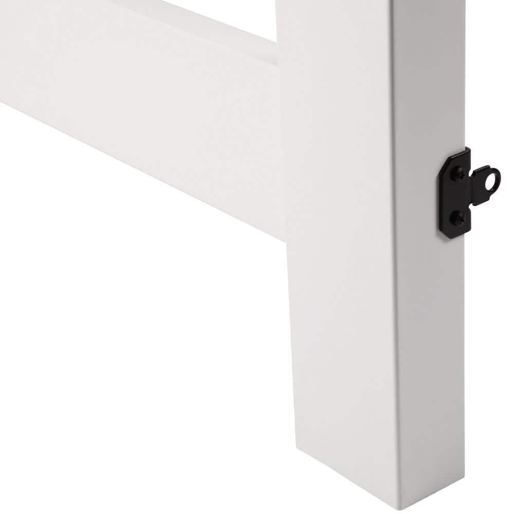 Barrette Outdoor Living 3-Rail Post and Rail 5 ft. x 4 ft. White Vinyl Drive Gate Kit Fence Gate (3)