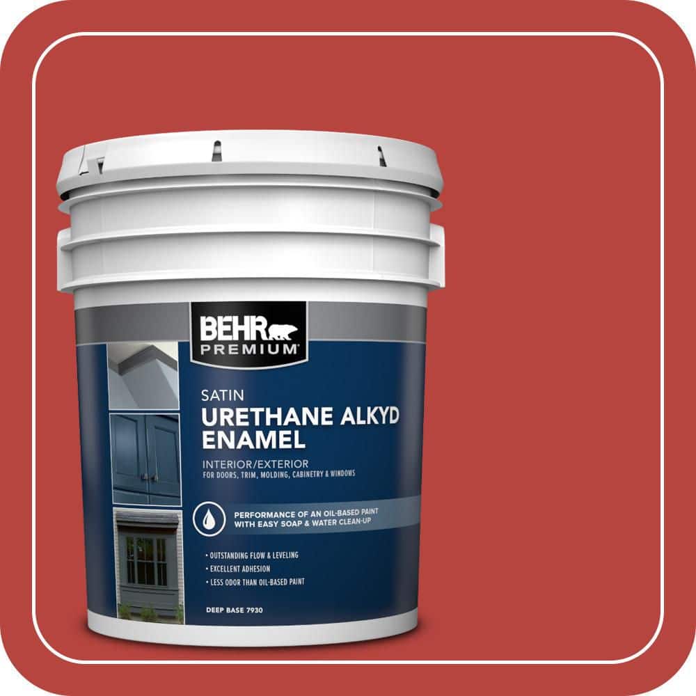 BEHR PREMIUM 5 gal. #P160-7 Stiletto Love Urethane Alkyd Satin Enamel Interior/Exterior Paint