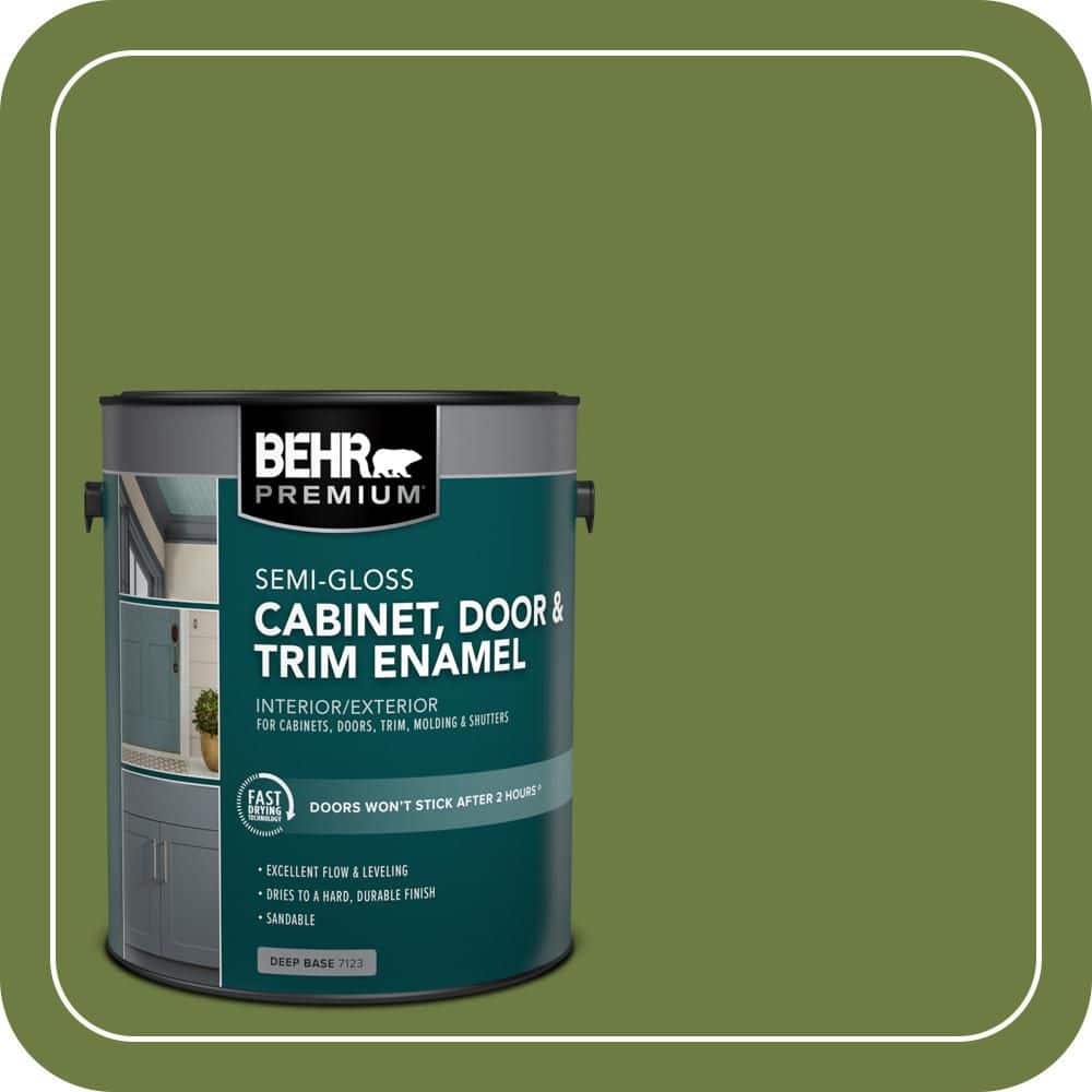 BEHR PREMIUM 1 gal. #M350-7 Healing Plant Semi-Gloss Enamel Interior/Exterior Cabinet, Door & Trim Paint