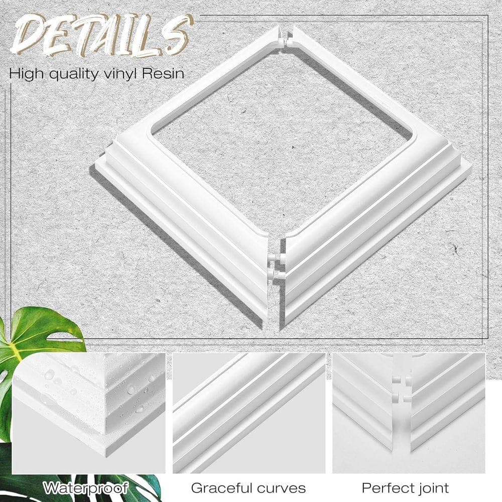 Afoxsos Vinyl White Post Skirt Base Cover Column Wraps for Porch Deck Wood Hand Stair Rails (8-Pack) (3)