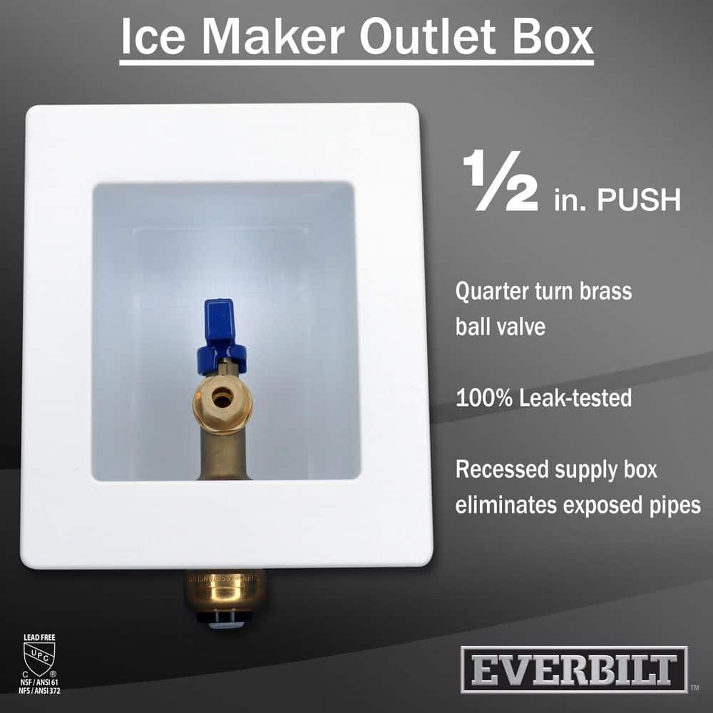 Everbilt 1/2 in. Brass Push-to-Connect Ice Maker Outlet Box (2)
