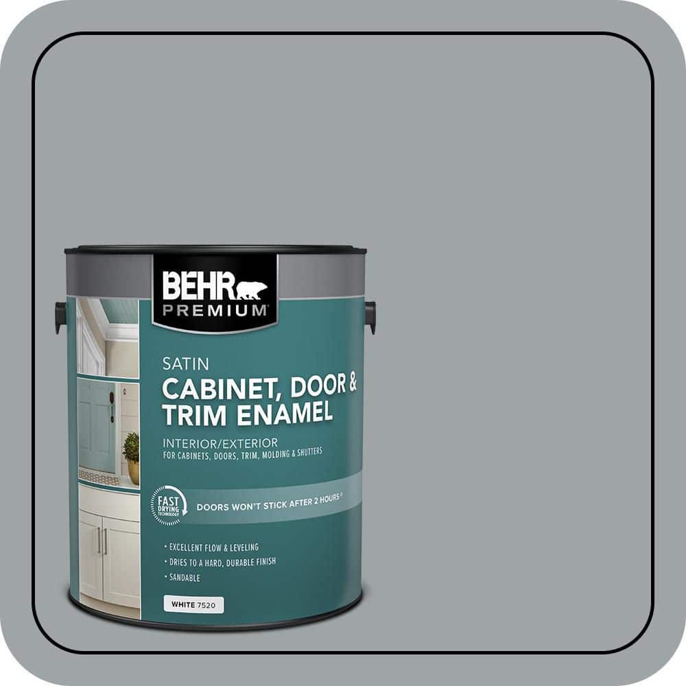 BEHR PREMIUM 1 gal. #MQ5-30 Silent Film Satin Enamel Interior/Exterior Cabinet, Door & Trim Paint