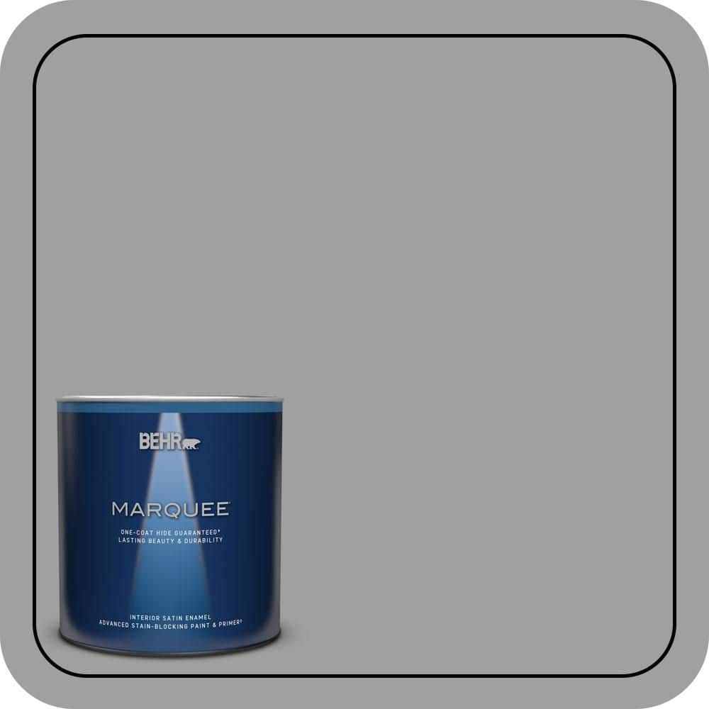 BEHR MARQUEE 1 qt. #PPU26-06 Elemental Gray Satin Enamel Interior Paint & Primer