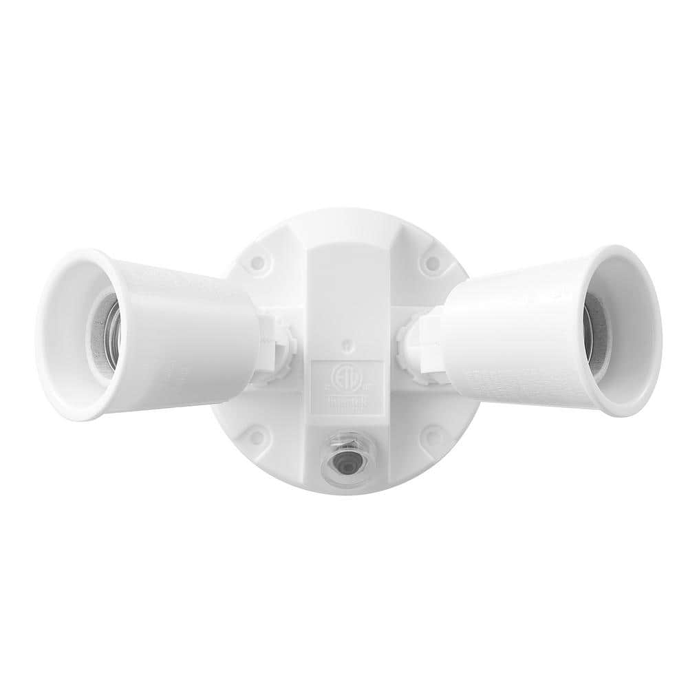 Defiant PAR White Dusk-to-Dawn Activated Wired Outdoor 2-Head Security Flood Light (2)