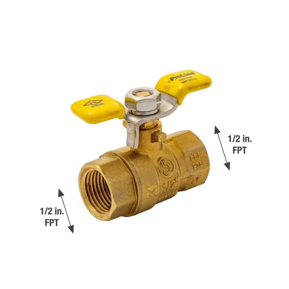 Everbilt 1/2 in. FNPT Full Port Lead Free Brass Ball Valve w/ Tee Handle (3)