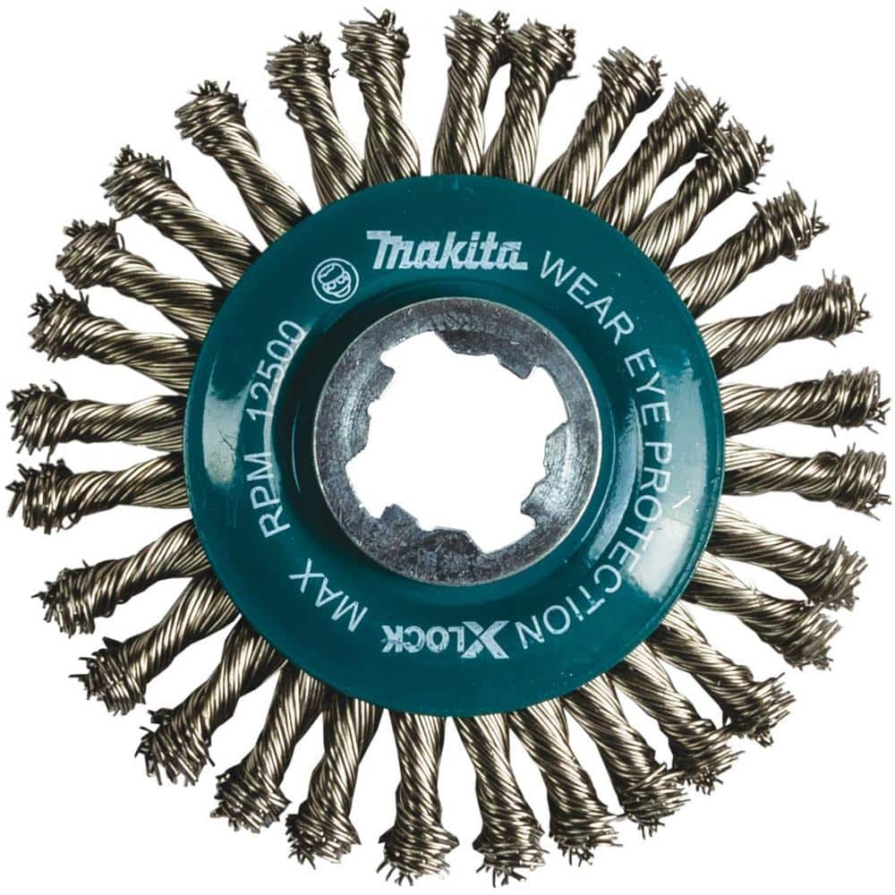 Makita X-Lock Quick Change System 4-1/2 in. Stainless Steel Stringer Bead Twist Wire Wheel (1)