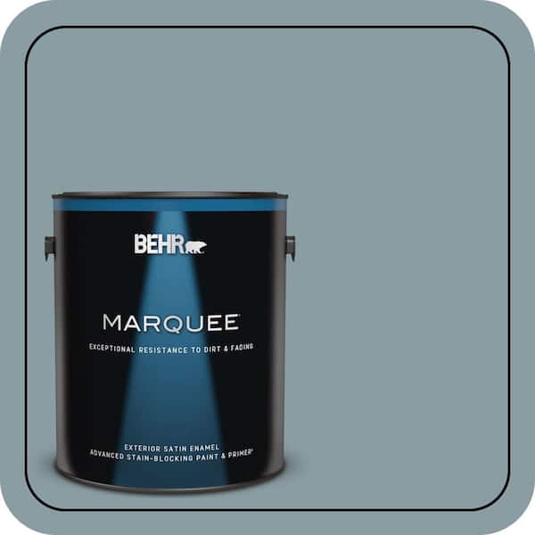 BEHR MARQUEE 1 gal. #540F-4 Shale Gray Satin Enamel Exterior Paint & Primer (2)
