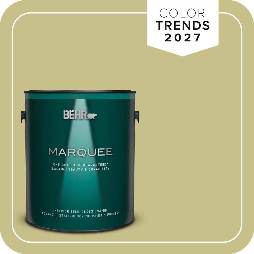 BEHR MARQUEE 1 gal. #PPU9-11 Wheat Grass Semi-Gloss Enamel Interior Paint & Primer