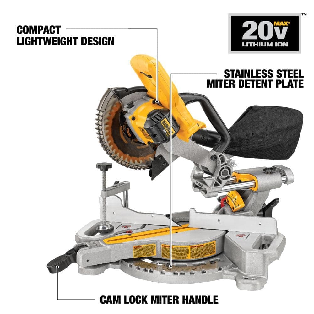 DEWALT 20V MAX Cordless 7-1/4 in. Sliding Miter Saw (Tool Only) (3)