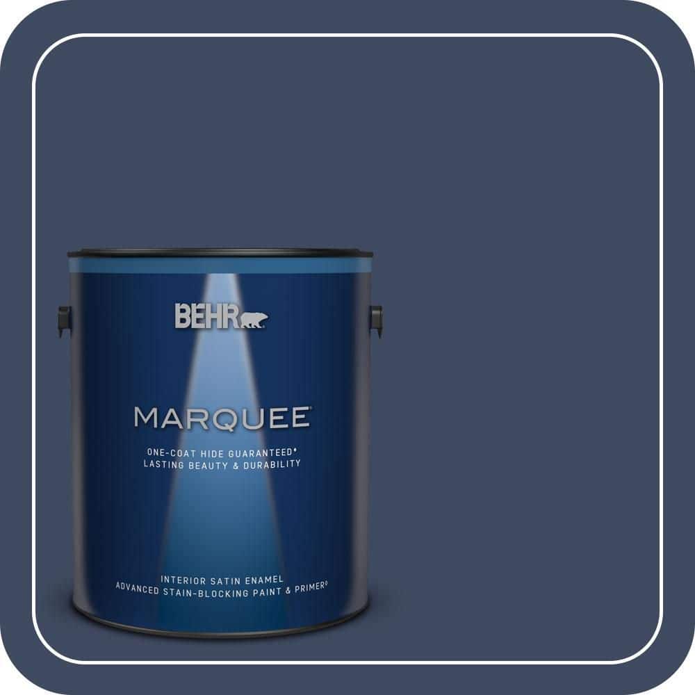 BEHR MARQUEE 1 gal. #610D-7 Night Watch Satin Enamel Interior Paint & Primer (1)