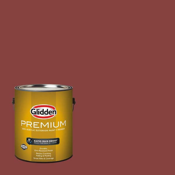 Glidden Premium 1 gal. PPG1056-7 Brick Dust Flat Exterior Latex Paint (2)