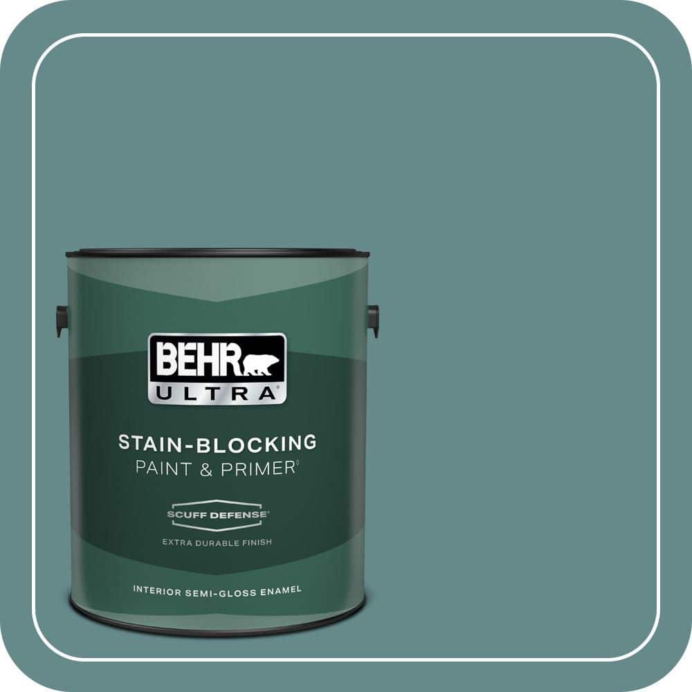 BEHR ULTRA 1 gal. #S440-5 Tasmanian Sea Extra Durable Semi-Gloss Enamel Interior Paint & Primer