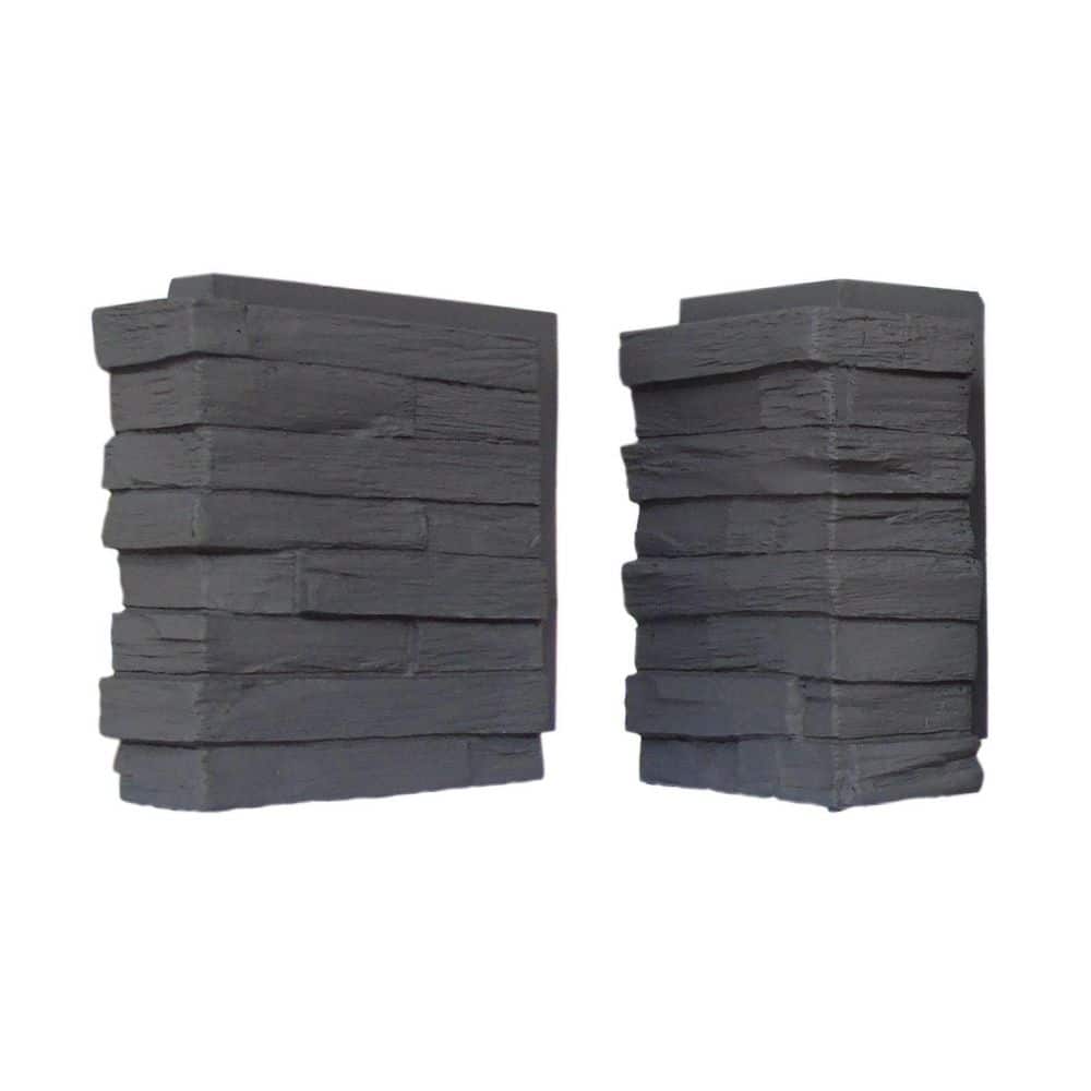 DuraKwik Stone Polyurethane Faux Contemporary Slatestone Corners -Coal Mine