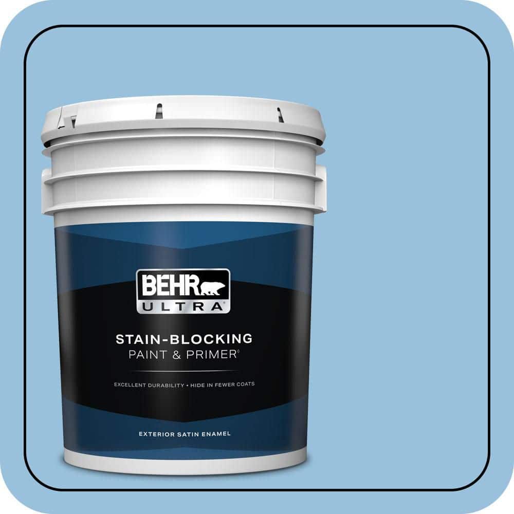 BEHR ULTRA 5 gal. #M520-3 Charismatic Sky Satin Enamel Exterior Paint & Primer