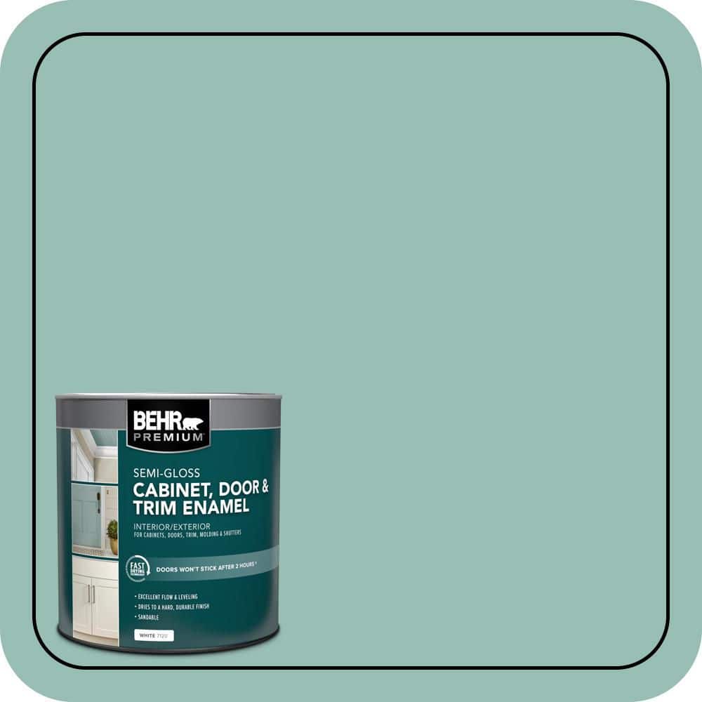 BEHR PREMIUM 1 qt. #PPU12-07 Spring Stream Semi-Gloss Enamel Interior/Exterior Cabinet, Door & Trim Paint
