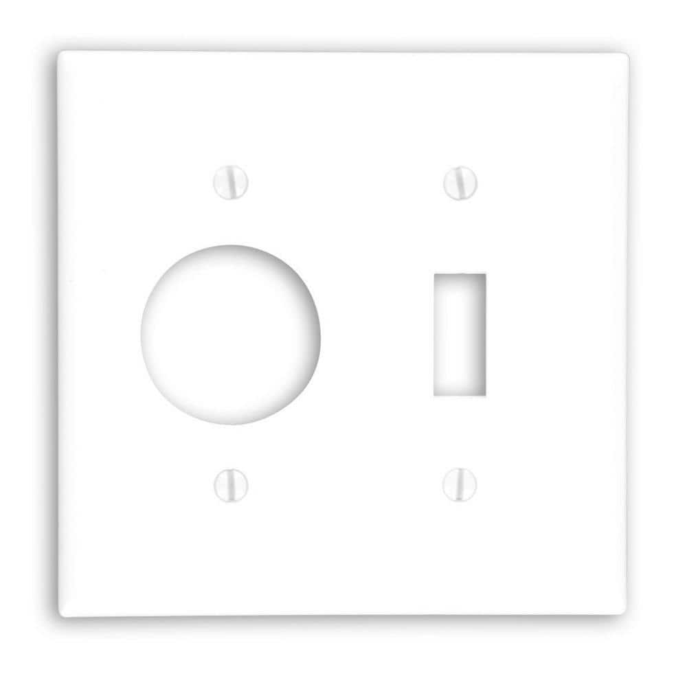 Leviton 2-Gang White 1-Toggle / 1-Single Plastic Standard Wall Plate (1-Pack) 88007 (1)