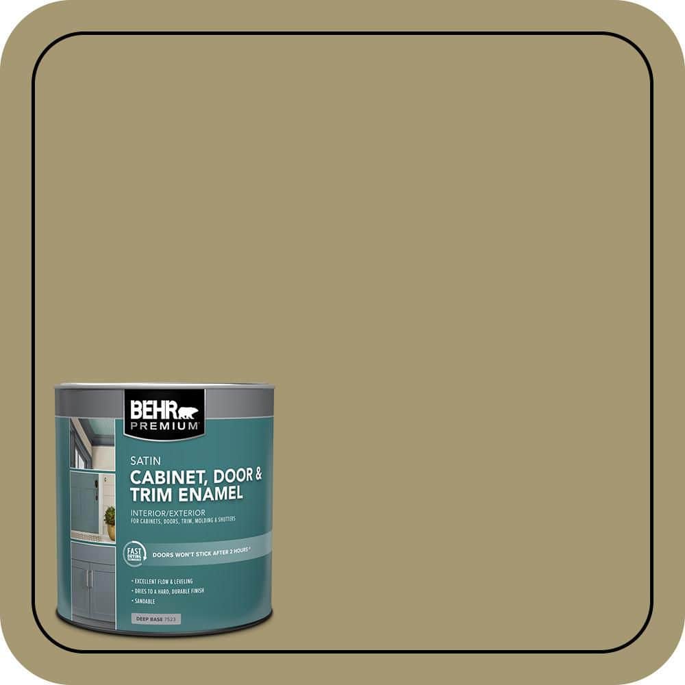 BEHR PREMIUM 1 qt. #S330-5 Dried Chive Satin Enamel Interior/Exterior Cabinet, Door & Trim Paint (1)