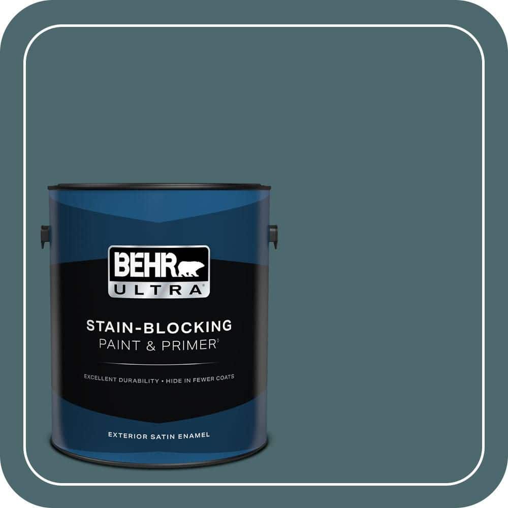 BEHR ULTRA 1 gal. #510F-6 Solitude Satin Enamel Exterior Paint & Primer