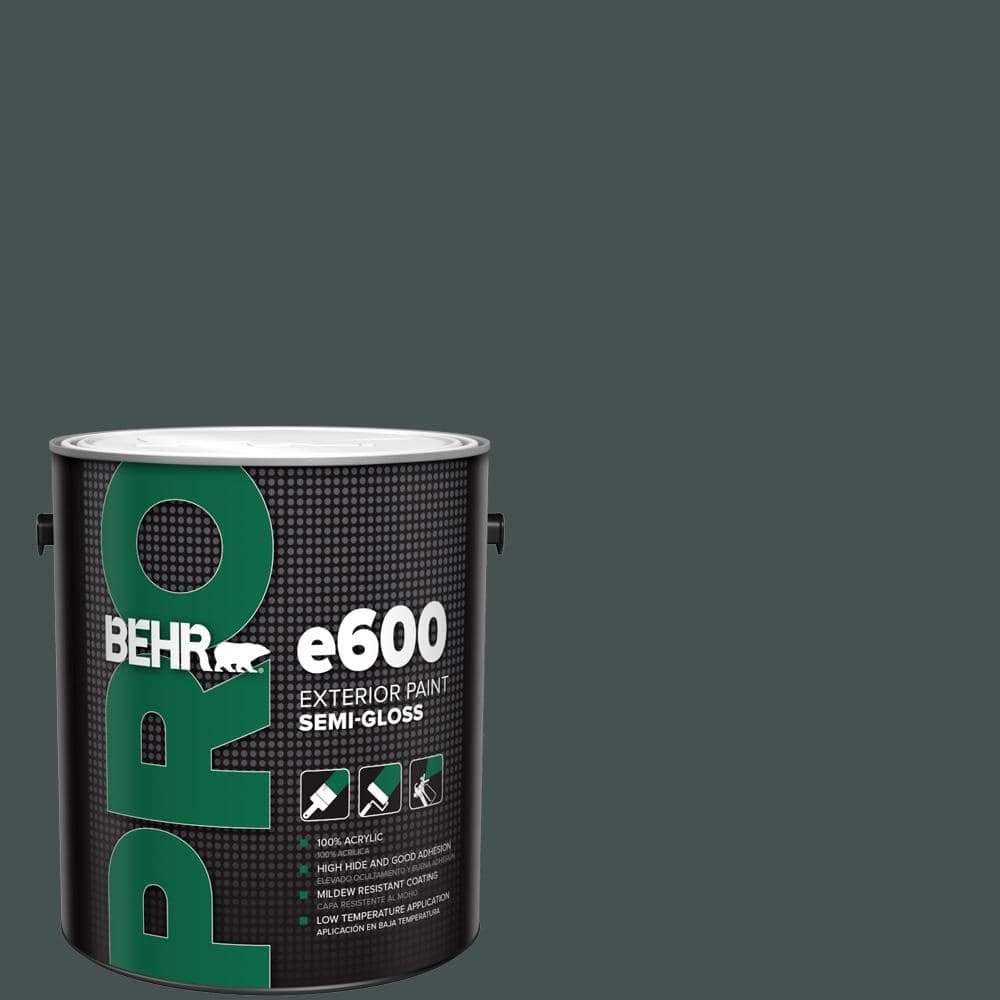 BEHR PRO 1 gal. #MQ6-44 Black Evergreen Semi-Gloss Exterior Paint